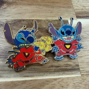 Disney Stitch Pin Lot (2) – Red Outfit Variants – Lilo & Stitch